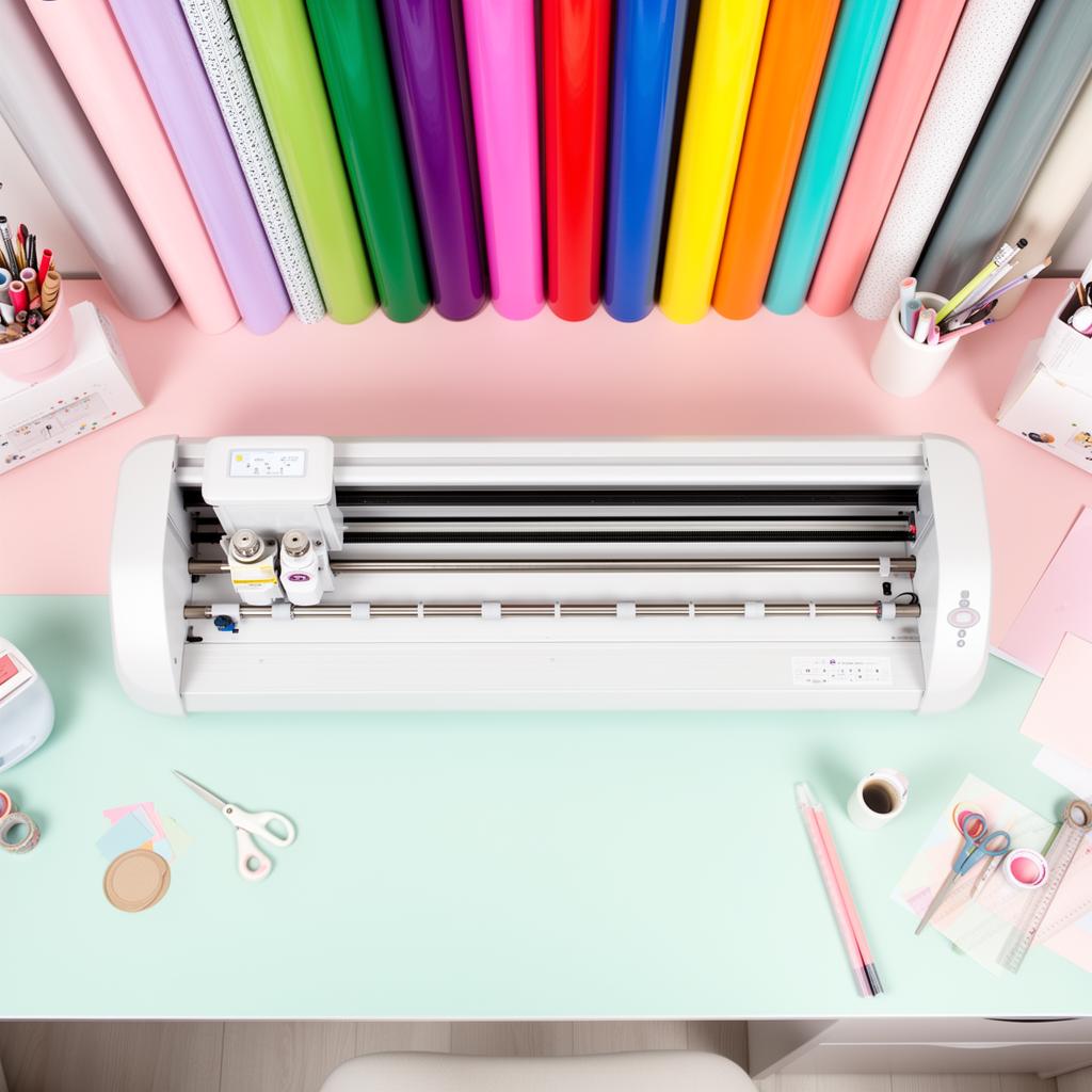Plotter mit bunten Vinylrollen